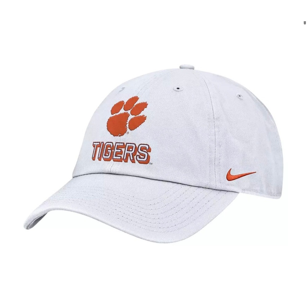 Nike Adult Clemson Tigers White Game Day Club Adjustable Hat Size M/L New